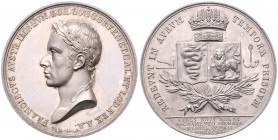 Franz I. 1806 - 1835
Ag - Krönungsmedaille, 1815. auf die Huldigung in Venedig am 7.5.1815, von L. Manfredini. Av.: belorbeerter Kopf des Kaisers mit ...