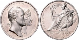 Franz I. 1806 - 1835
Silbermedaille, 1816. auf die Hochzeit mit Karoline von Bayern, Dm 41 mm
Wien
29,40g
Mont. 2461
stgl