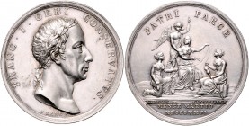 Franz I. 1806 - 1835
Silbermedaille, 1826. auf seine Genesung, Dm 37 mm, von Lang und Stuckhart
Wien
17,55g
Mont. 2506
vz/stgl