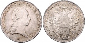 Franz I. 1806 - 1835
Taler, 1820 M. Mailand
28,10g
Fr. 155
f.vz/vz