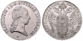 Franz I. 1806 - 1835
Taler, 1822 A. Wien
28,05g
Fr. 163
win. Sf. am Hals
vz/stgl