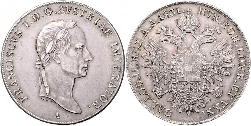 Franz I. 1806 - 1835
Taler, 1831 A. Wien
28,08g
Fr. 197
f.vz