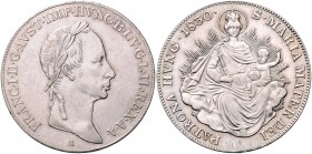Franz I. 1806 - 1835
1/2 Taler, 1830 A. für Ungarn
Wien
14,04g
Fr. 262
f.vz