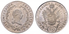Franz I. 1806 - 1835
20 Kreuzer, 1823 A. Wien
6,68g
Fr. 359
stgl/EA