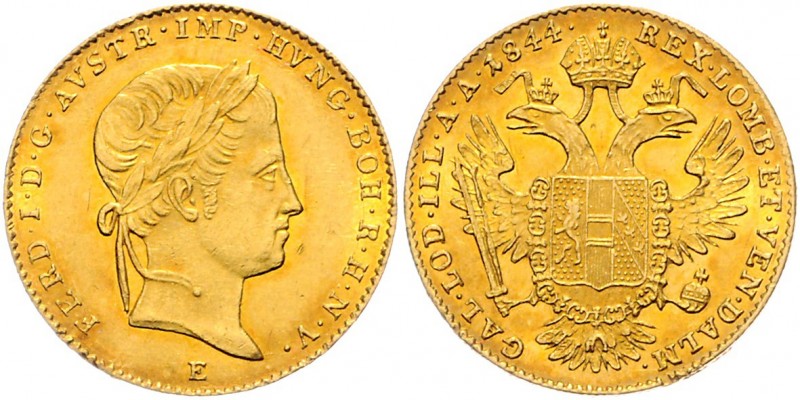 Ferdinand I. 1835 - 1848
Dukat, 1844 E. Karlsburg
3,50g
Fr. 739
vz/stgl