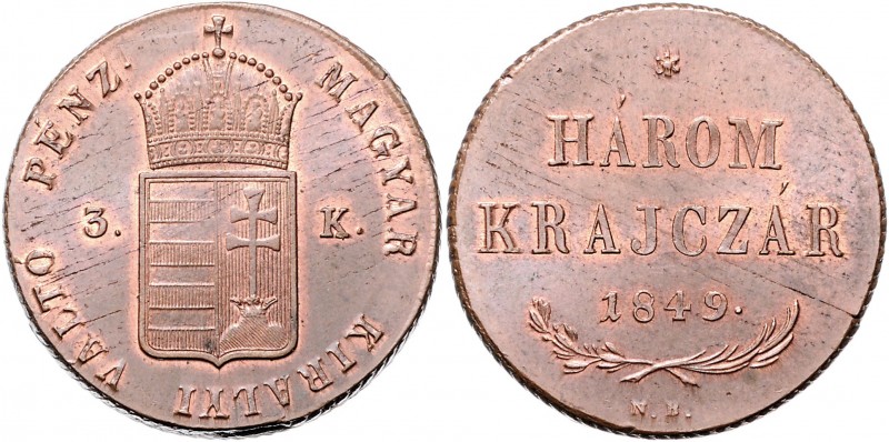 Ferdinand I. 1835 - 1848
Harom Krajczar, 1849 N-B. Nagybanya
26,25g
Fr. 1078
stg...