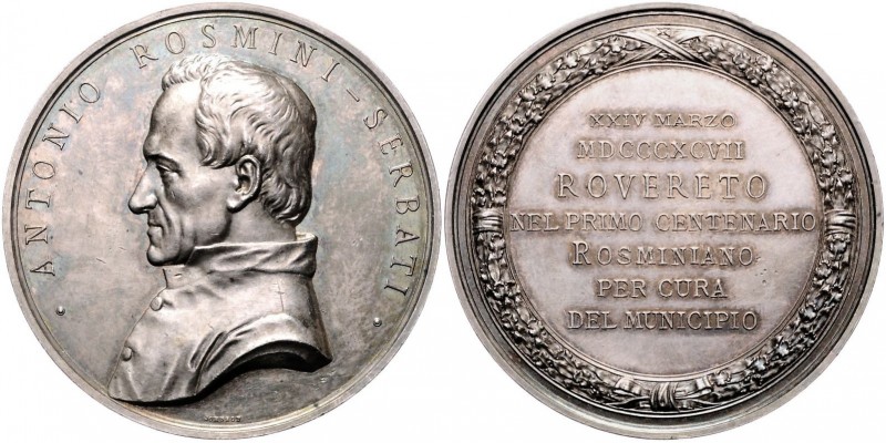 Franz Joseph I. 1848 - 1916
Ag - Medaille, 1897. auf den 100. Geburtstag des ita...