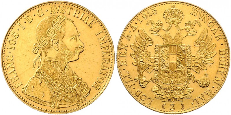 Franz Joseph I. 1848 - 1916
2 Dukaten (3), 1915. Nachprägung / Copy
6,93g
ss/vz