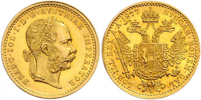 Franz Joseph I. 1848 - 1916
Dukat, 1877. Wien
3,50g
Fr. 1236
f.stgl