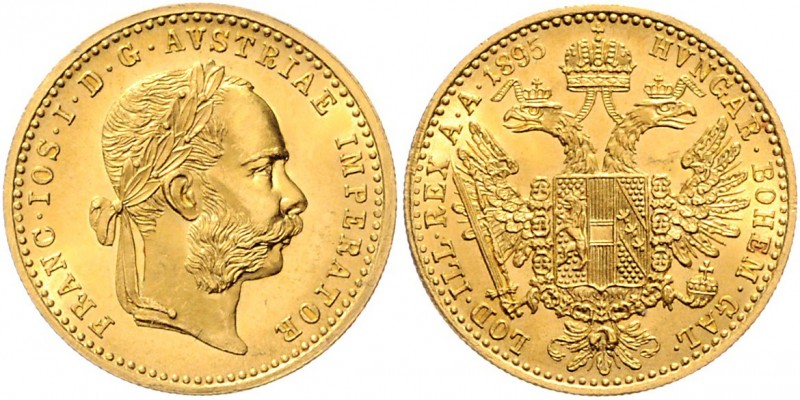 Franz Joseph I. 1848 - 1916
Dukat, 1895. Wien
3,48g
Fr. 1254
stgl