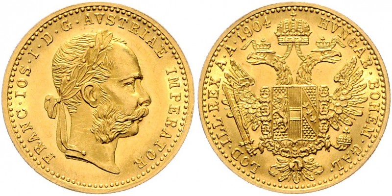 Franz Joseph I. 1848 - 1916
Dukat, 1904. Wien
3,50g
Fr. 1263
stgl