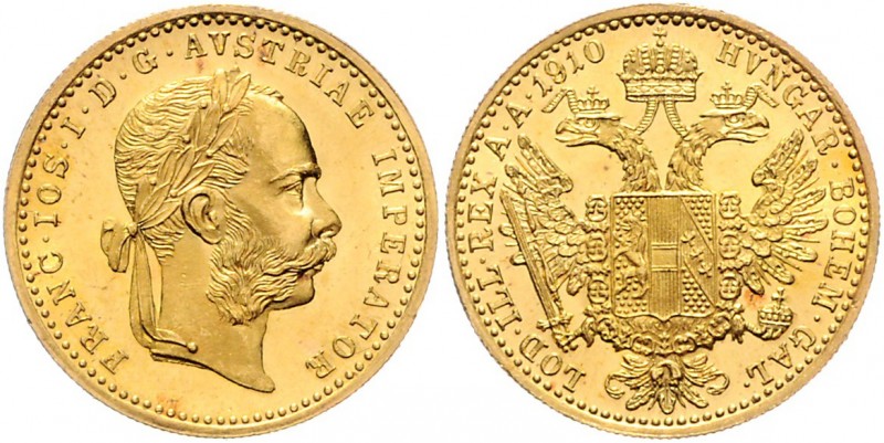 Franz Joseph I. 1848 - 1916
Dukat, 1910. Wien
3,50g
Fr. 1269
stgl