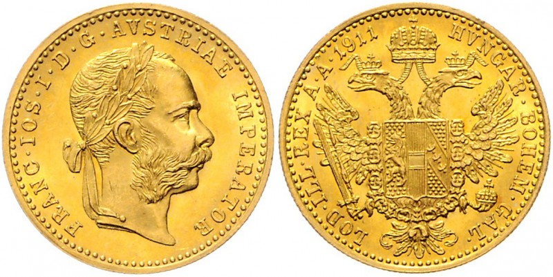 Franz Joseph I. 1848 - 1916
Dukat, 1911. Wien
3,50g
Fr. 1270
stgl