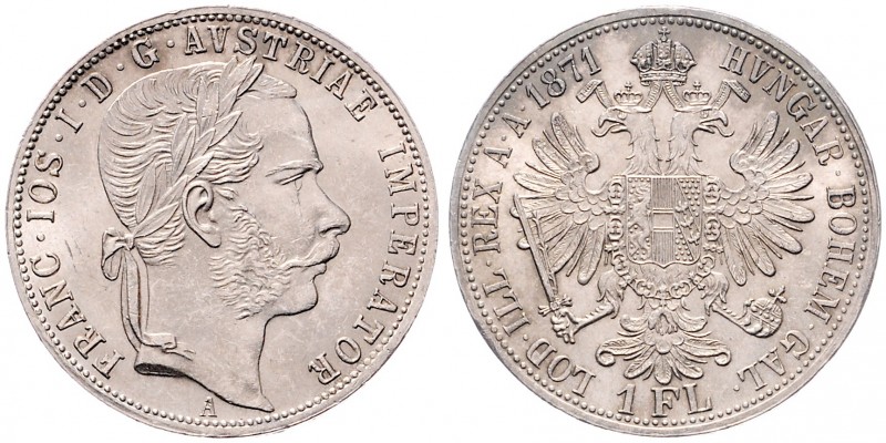 Franz Joseph I. 1848 - 1916
1 Gulden, 1871 A. Wien
12,28g
Fr. 1490
stgl