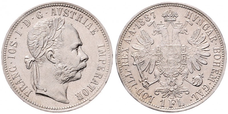 Franz Joseph I. 1848 - 1916
1 Gulden, 1887. Wien
12,36g
Fr. 1507
vz/f.stgl