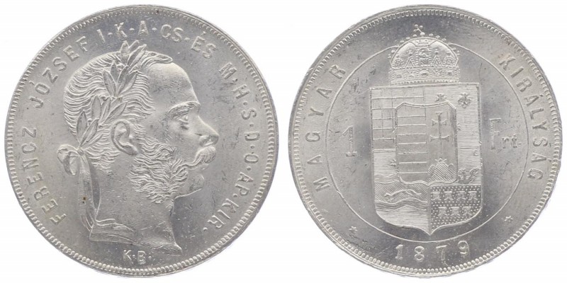 Franz Joseph I. 1848 - 1916
1 Forint, 1879 KB. Kremnitz
12,35g
Fr. 1783
stgl