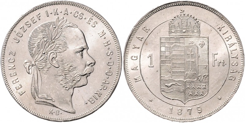 Franz Joseph I. 1848 - 1916
1 Forint, 1879 KB. Kremnitz
12,35g
Fr. 1783
stgl