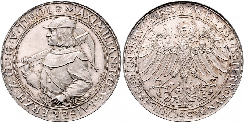 Franz Joseph I. 1848 - 1916
2 Gulden, 1885. Schützenpreis auf das II. Österreich...