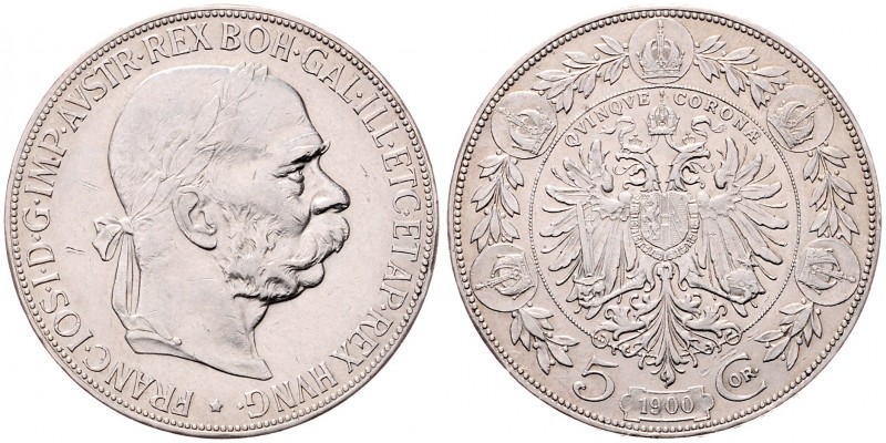 Franz Joseph I. 1848 - 1916
5 Kronen, 1900. Wien
24,00g
Fr. 1959
f.vz/vz