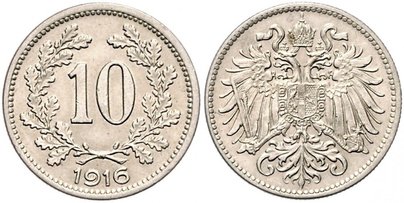 Franz Joseph I. 1848 - 1916
10 Heller, 1916. Wien
3,00g
Fr. 2006
stgl