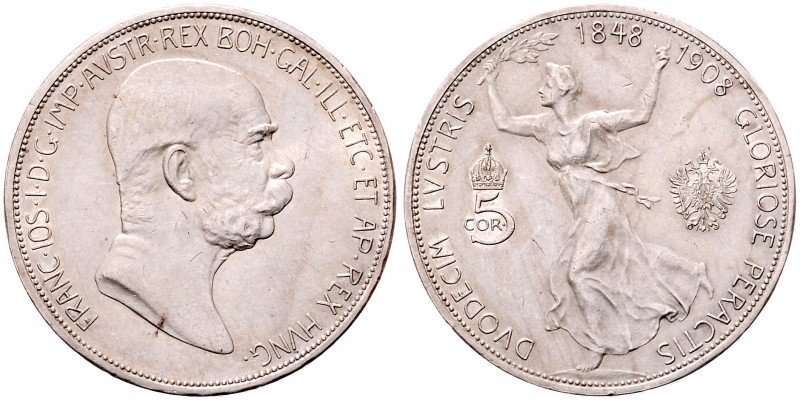 Franz Joseph I. 1848 - 1916
5 Kronen, 1908. Jubiläum
Wien
24,07g
Fr. 2185
vz