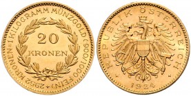 20 Zollkronen, 1924
1. Republik 1918 - 1933 - 1938. Wien. 6,79g
Her. 4
f.stgl