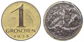 1 Groschen, 1938
1. Republik 1918 - 1933 - 1938. Avers vergoldet, Revers Madonna. Wien
Her. 90
vz