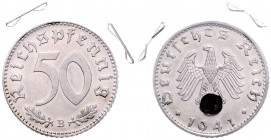 50 Reichspfennig, 1941 B
im 3. Reich 1933 - 1945. Wien. 1,33g
Her. 9
stgl/EA