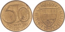 50 Groschen, 1982
2. Republik 1945 - heute. Stempeldrehung. Wien
3,00g
stgl