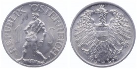1 Schilling, 1947
2. Republik 1945 - heute. Wien. 2,00g
Her. 55
stgl