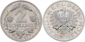 2 Schilling, 1947
2. Republik 1945 - heute. Wien. 2,80g
Her. 52
PP