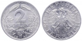 2 Schilling, 1947
2. Republik 1945 - heute. Wien. 2,80g
Her. 52
stgl