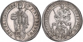 Johann Ernst Graf Thun und Hohenstein 1687 - 1709
Salzburg - Erzbistum. 1/4 Taler, 1696. Salzburg
7,40g
HZ 2198
vz/stgl