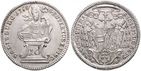 Sigismund Christoph Graf Schrattenbach 1753 - 1771
Salzburg - Erzbistum. 10 Kreuzer, 1758. Salzburg
3,91g
HZ 3058
vz/stgl