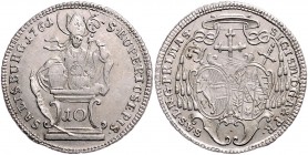 Sigismund Christoph Graf Schrattenbach 1753 - 1771
Salzburg - Erzbistum. 10 Kreuzer, 1761. Salzburg
3,88g
HZ 3064
vz/stgl