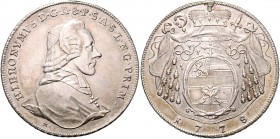 Hieronymus Graf Colloredo 1772 - 1803
Salzburg - Erzbistum. Taler, 1778 M. Salzburg
28,00g
HZ 3214
ss/ss+