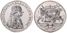 Hieronymus Graf Colloredo 1772 - 1803
Salzburg - Erzbistum. Taler, 1790. sogenannter Löwentaler, Nachprägung
Salzburg
32,87g
HZ 3245
EA