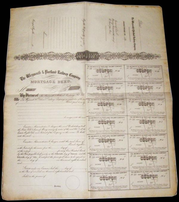 Great Britain, The Weymouth & Portland Railway Company Mortgage Deed No.13, for ...