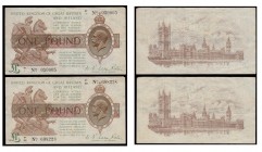 One Pounds Warren Fisher (2) R1/1 050005 and P1/88 608228 both VF or perhaps better

Estimate: GBP 80 - 120