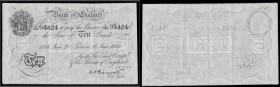 Ten Pounds Peppiatt White note dated 20 June 1938 with Serial no. L107 93424, about VF with front top left hand corner marked by ink that has run thro...