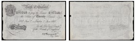 Twenty Pounds Peppiatt white B243 dated 7 June 1937 serial 54/M 97753, VF Ex Spink Auction 18049 Lot 2789

Estimate: GBP 600 - 900