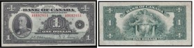 Canada Bank of Canada 1 Dollar Pick 38 (BC-1) issue of 1935, Ottawa signatures Osborne & Towers English text variety and serial number A 0692954 Serie...