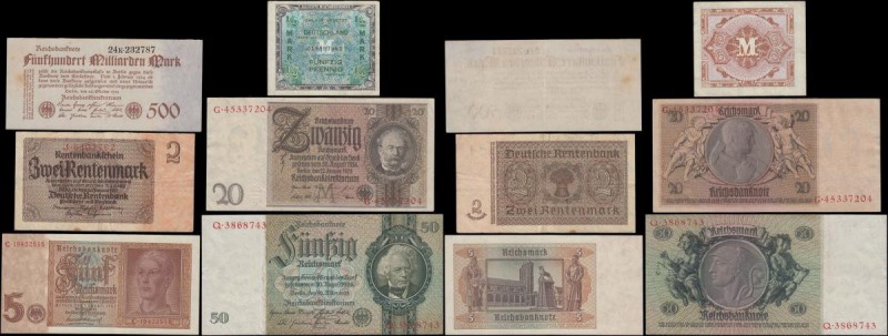 Germany various issues 1920-40's (6) in mixed grades VF-GVF to about UNC - UNC a...