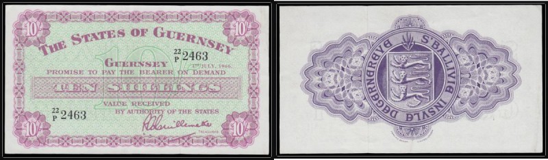 Guernsey 10 Shillings Pick 42c (BY GU32b) a LAST date for this type 1st July 196...