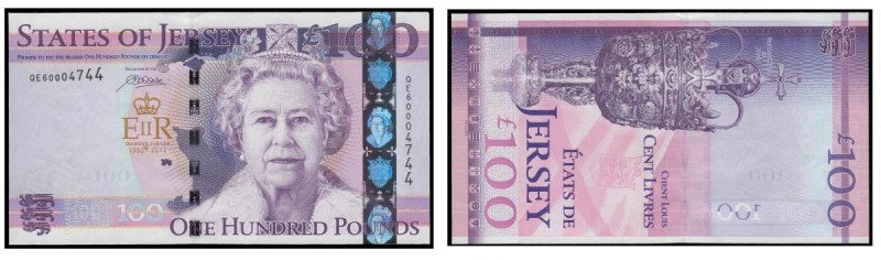 Jersey 100 Pounds 2012 "Elizabeth II's Diamond Jubilee" Commemorative Issue Pick...