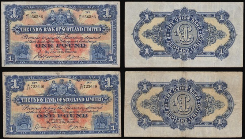 Scotland The Union Bank of Scotland Limited (2) a pair of 1 Pounds Pick S815c di...