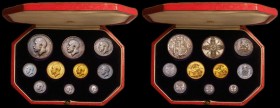 Proof Set 1911 Short Set (10 Coins) Sovereign, Half Sovereign, Halfcrown, Florin, Shilling, Sixpence and Maundy Set nFDC with a colourful matching ton...