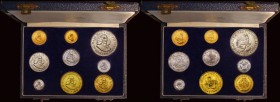 South Africa Proof Set 1963 the 9-coin set KM#PS56 comprising Gold 2 Rand, Gold 1 Rand, 50 Cents, 20 Cents, 10 Cents, 5 Cents, 2 Cents 1 Cent and Half...