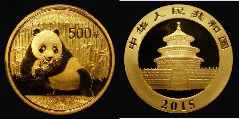 China 500 Yuan Gold Panda 2015 One Ounce in a PCGS holder and graded MS69

Est...