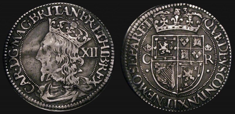 Scotland Twelve Shillings Charles I Third Coinage type III, Bust to edge of coin...